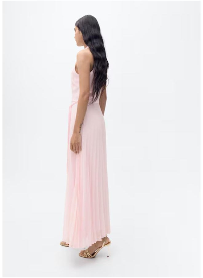MANGO Casual Pleated Halter Neck Dress  - Image 2