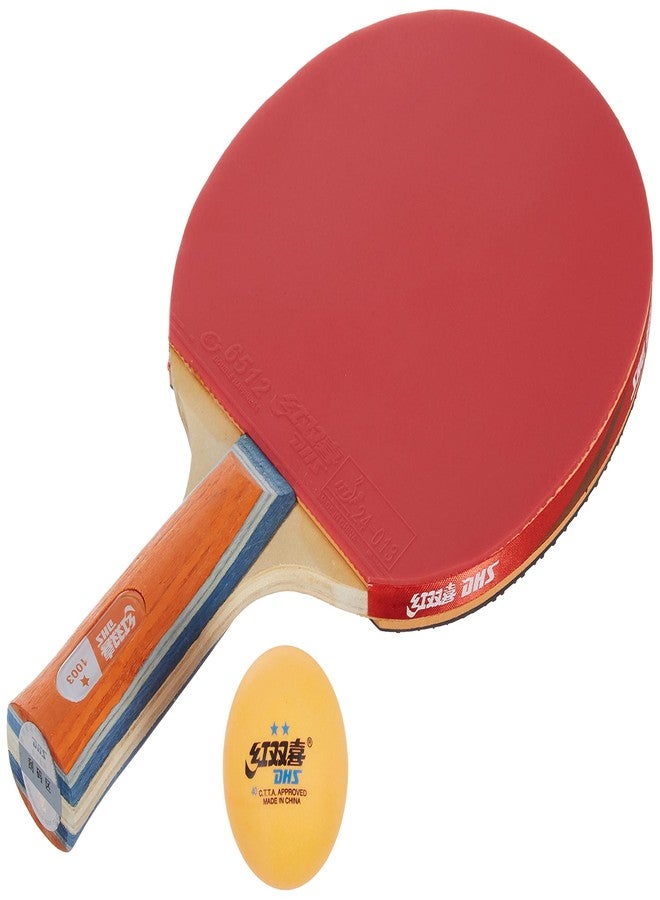 دي إتش أس مضرب تنس الطاولة A1003 DHS مع كرة تنس الطاولة DHS 40 مم نجمتين برتقالي (علبة 90 قطعة) - Image 2
