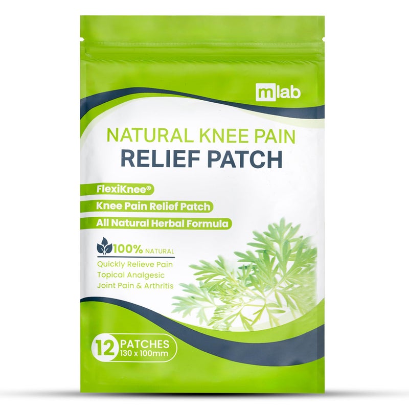 FLexiknee Herbal Knee Patch Set Natural Wellness Adhesive Patches for Knees Maximum Strength Warming Support Pads for Soreness Aches Swelling Stiffness and Joint Discomfort Relief 12 Pack