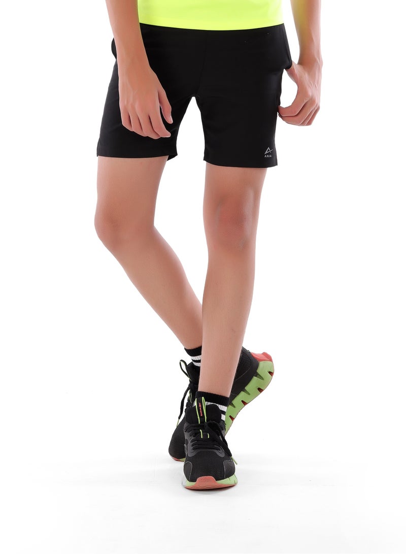 ANJA Boys' Black Basic Shorts – Comfortable, Versatile Design - Image 1