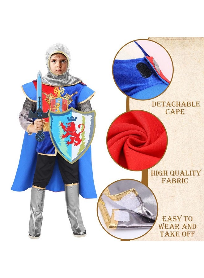 G.C Kids Knight Costume Toddler Boy Dress Up Clothes Medieval Costumes With Cape Toys Accessories Halloween Gifts - Image 4