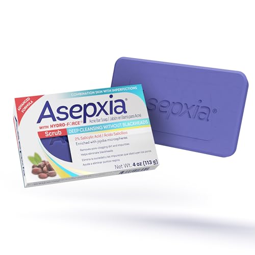 Asepxia Acne Treatment Scrub Cleansing Bar Soap | Removes pore-clogging dirt & impurities, Helps eliminate blackheads, Deep cleansing without blackheads, Salicylic Acid Cleanser, Size 4 Oz, 1-Pack - Image 1