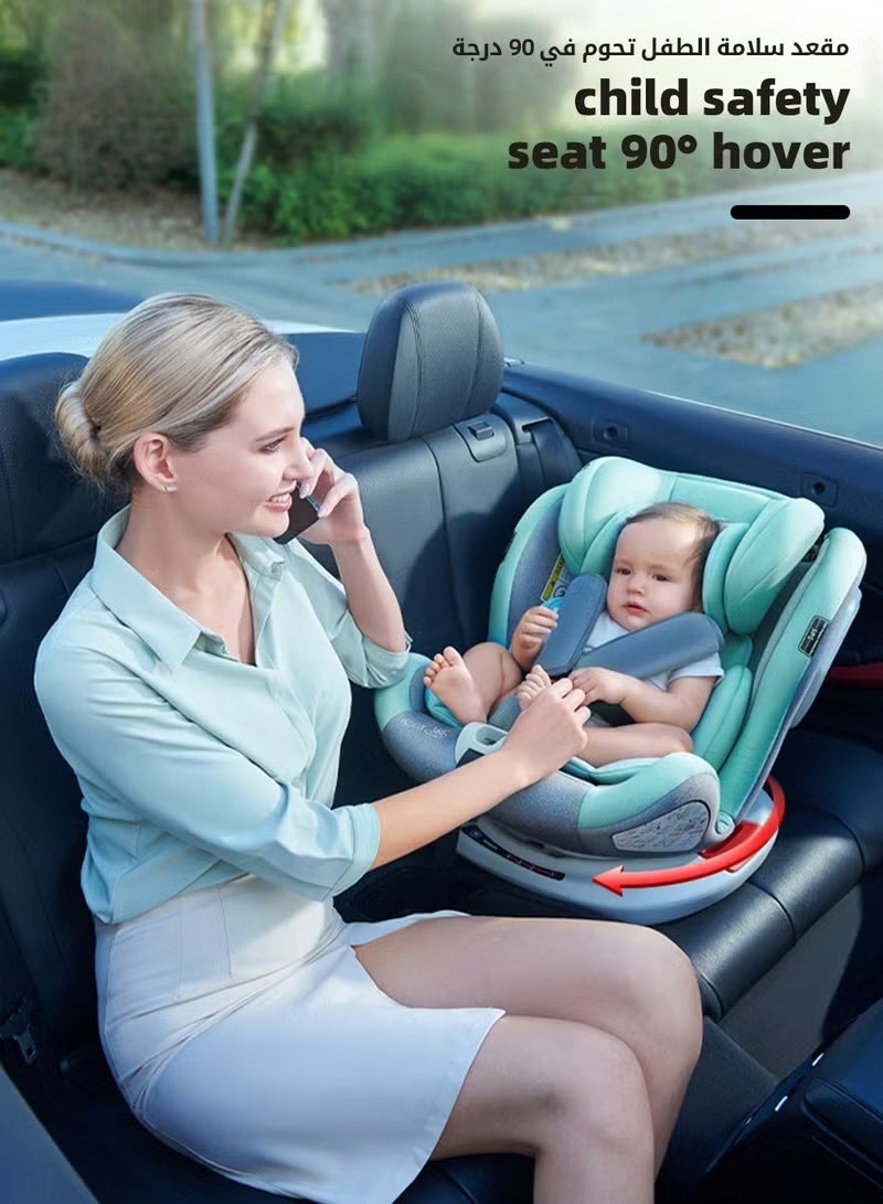هوكور ﻿مقعد سيارة آمن للرضع/الأطفال مع واجهة ISOfix، مقعد سيارة للأطفال الصغار مع حزام أمان خماسي النقاط ومسند ظهر قابل للتعديل بـ 4 مستويات، 360 درجة دوران للخلف/للأمام - Image 5