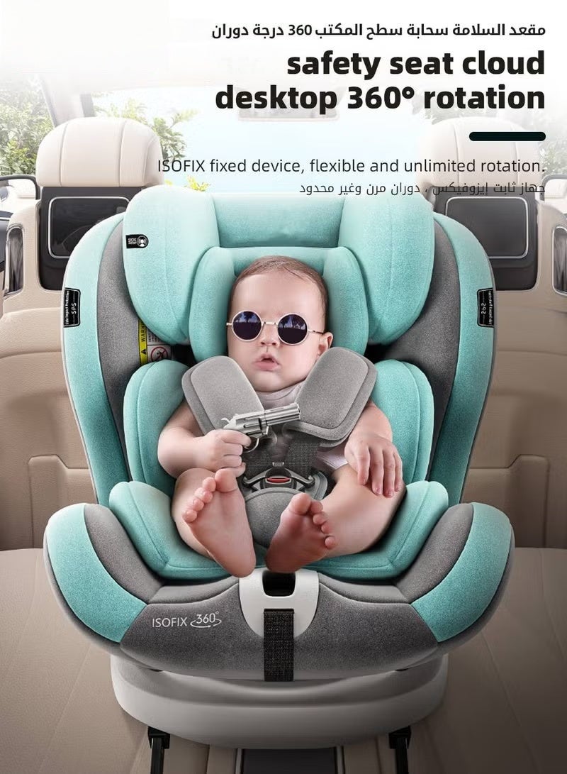 هوكور ﻿مقعد سيارة آمن للرضع/الأطفال مع واجهة ISOfix، مقعد سيارة للأطفال الصغار مع حزام أمان خماسي النقاط ومسند ظهر قابل للتعديل بـ 4 مستويات، 360 درجة دوران للخلف/للأمام - Image 2