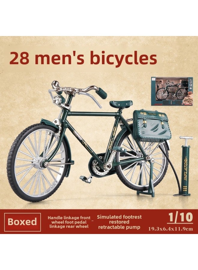 Diy Explosions Alloy Assembled Bicycle Model Toys 28 Big Bar Bicycle Ornaments Collection Wholesale-Color:【exquisite Window Gift Box】 Mountain Bike (yellow) - Image 5