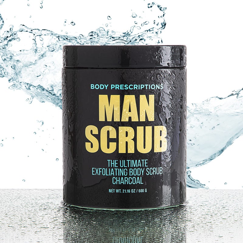 Body Prescriptions Menâ€™s Exfoliating Body Scrub â€“ Ultimate Skin Cleansing Wash in Jar with Twist-Top Lid, For All Skin Types, 21 Ounce (Pack of 1), Charcoal - Image 5