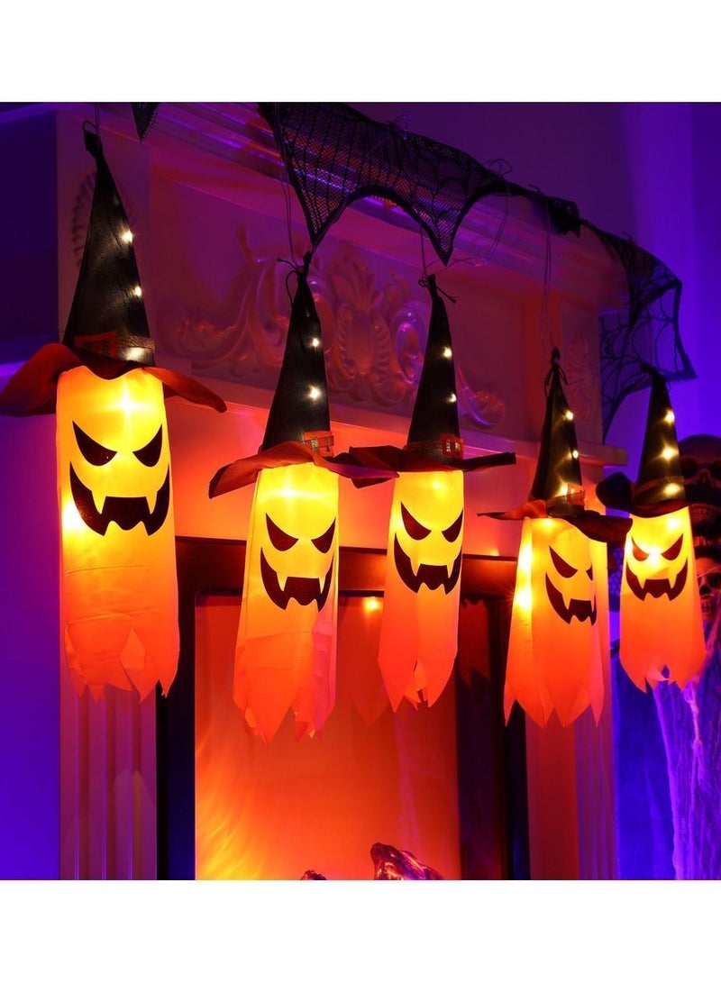 Y&D Decorative LED lights jack-o '-lantern wizard hat hanging light strings.