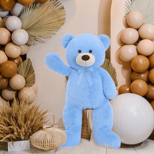MorisMos Giant Teddy Bear Stuffed Animal 3ft36 Big Bear for KidLarge Stuffed Bear for Baby Shower Teddy Bear for Girlfriend Boyfriend Wife Mother Fiance Valentines Birthday Blue - Image 5