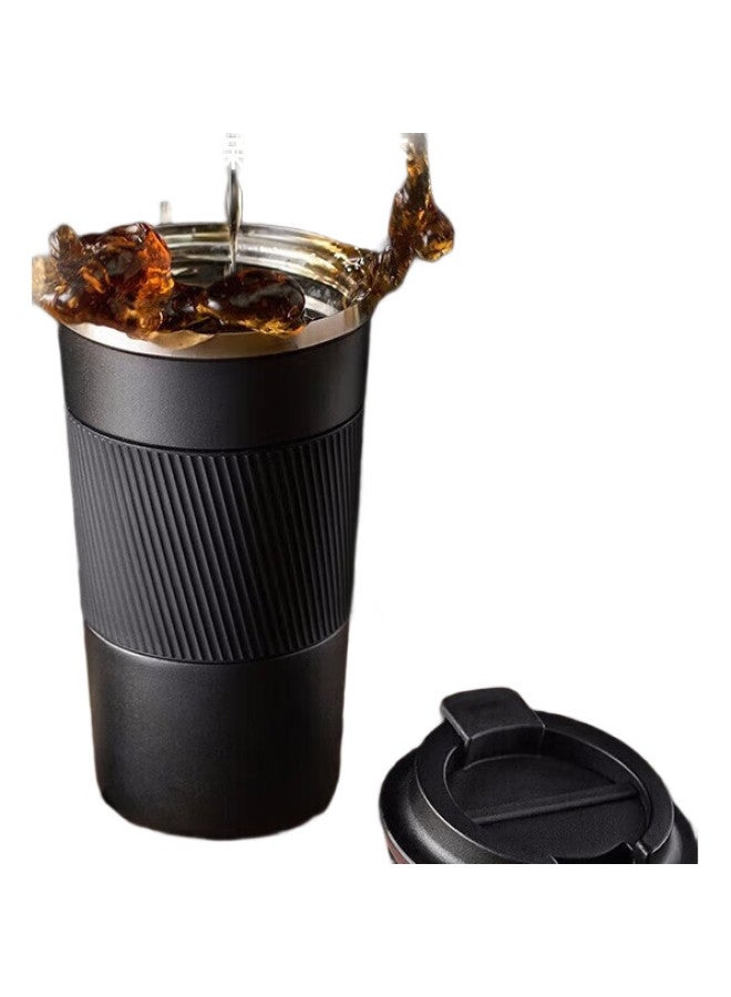 Vanow Insulated Mug Coffee Cup Portable For Men And Women Students, Car-Mounted Customizable Engraved Water Cup, Bourbon Black - Image 2