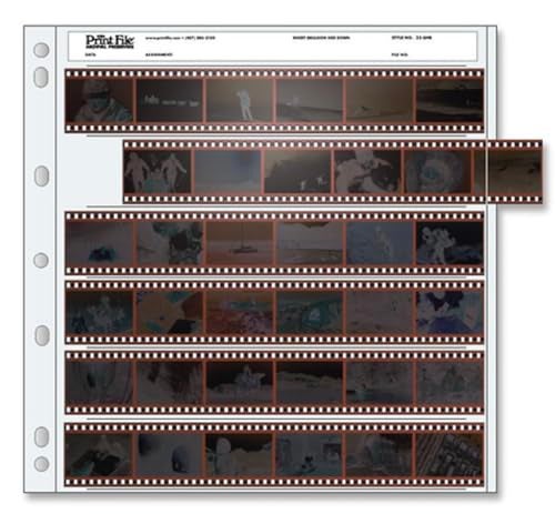 Print File 35mm Size Archival Storage Pages for Negatives  6Strips of 6Frames  25 Pack x 2