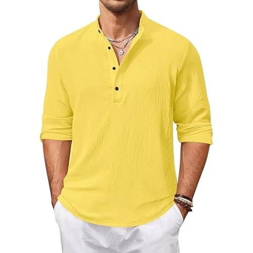 Bellstone Men’s Cotton Blend Solid Regular Fit Full Sleeve Short Kurta | Men's Trendy Short Kurta | Ethnic Stylish Casual Lightweight Summer Kurta for Daily and Occasion Use - Image 1