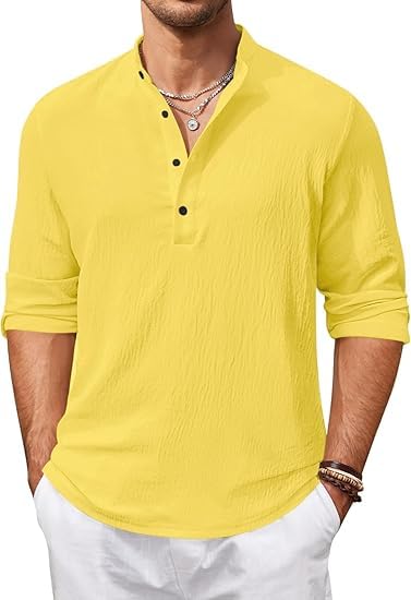 Bellstone Men’s Cotton Blend Solid Regular Fit Full Sleeve Short Kurta | Men's Trendy Short Kurta | Ethnic Stylish Casual Lightweight Summer Kurta for Daily and Occasion Use - Image 4