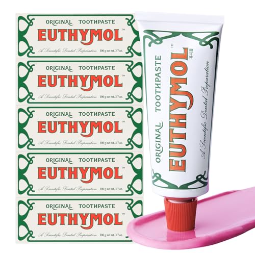 EUTHYMOL Original Toothpaste 37fl oz5 Pack of 5 FluorideFree Toothpaste for Sensitive Teeth Gum Bad Breath Cavity Prevention 12Hour Long Lasting Freshness with Wintergreen - Image 1
