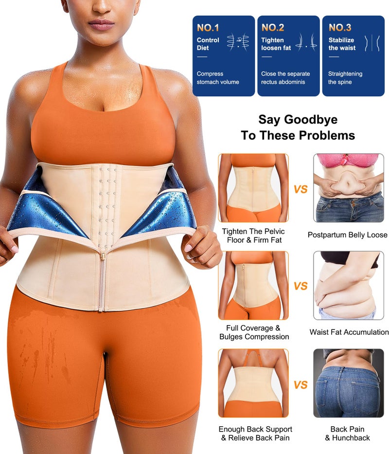 TrainingGirl Waist Trainer for Women Lower Belly Waist Trimmer Corset Tummy Wrap Workout Sweat Belt Band Sports Sauna Suit - Image 4