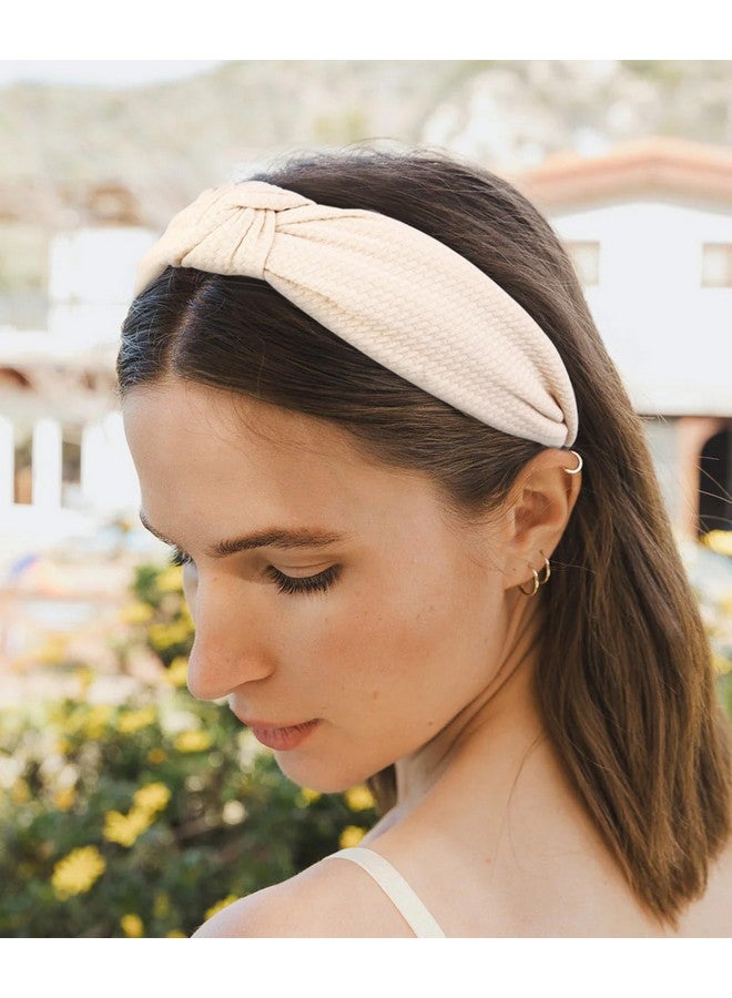 ووفوووفو عصابات رأس معقودة للنساء، 4 مجموعات من عصابات الرأس العريضة لشعر النساء، عصابات شعر عصرية غير قابلة للانزلاق، حلقات شعر بعقدة علوية، أسود، كاكي، بني، إكسسوارات شعر - Image 4