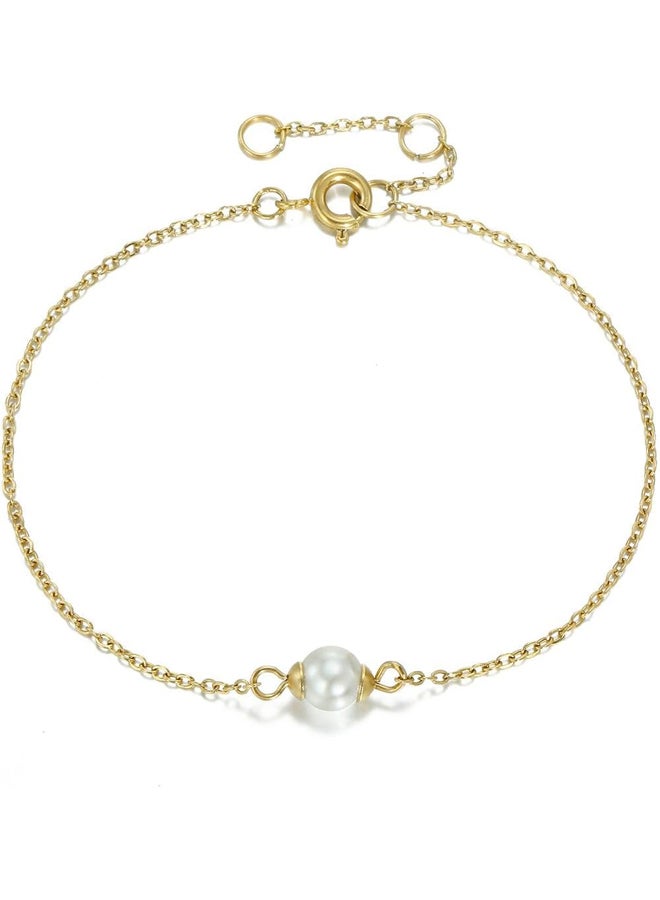 Gold Pearl Bracelets for Women - Image 2