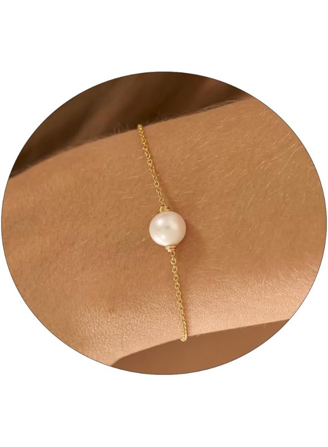 Gold Pearl Bracelets for Women - Image 1