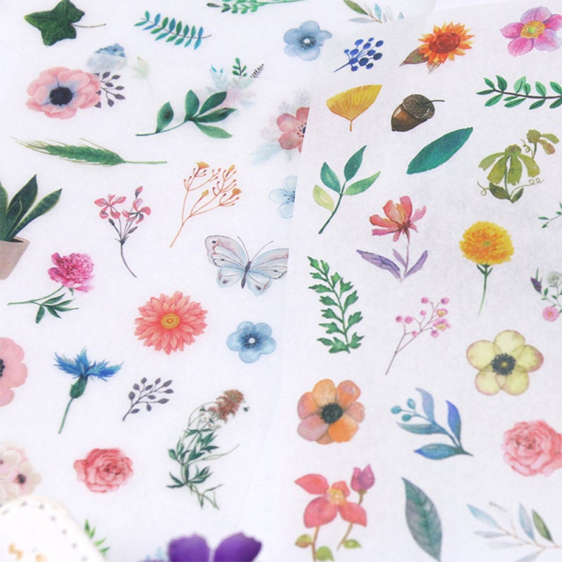 Decorative Stickers: 6 Sheets Multicolor Japanese Paper - Special Shaped Cutting Die Clear Printing Creative Embellishments for Scrapbooks Journals Photo Albums DIY Crafts - Image 5