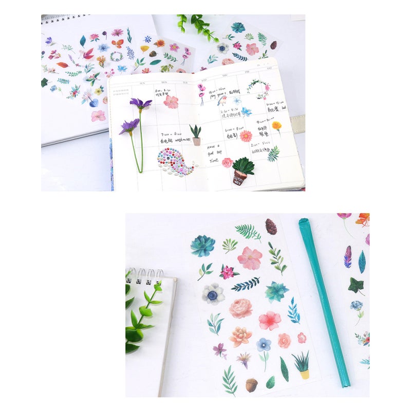 Decorative Stickers: 6 Sheets Multicolor Japanese Paper - Special Shaped Cutting Die Clear Printing Creative Embellishments for Scrapbooks Journals Photo Albums DIY Crafts - Image 3