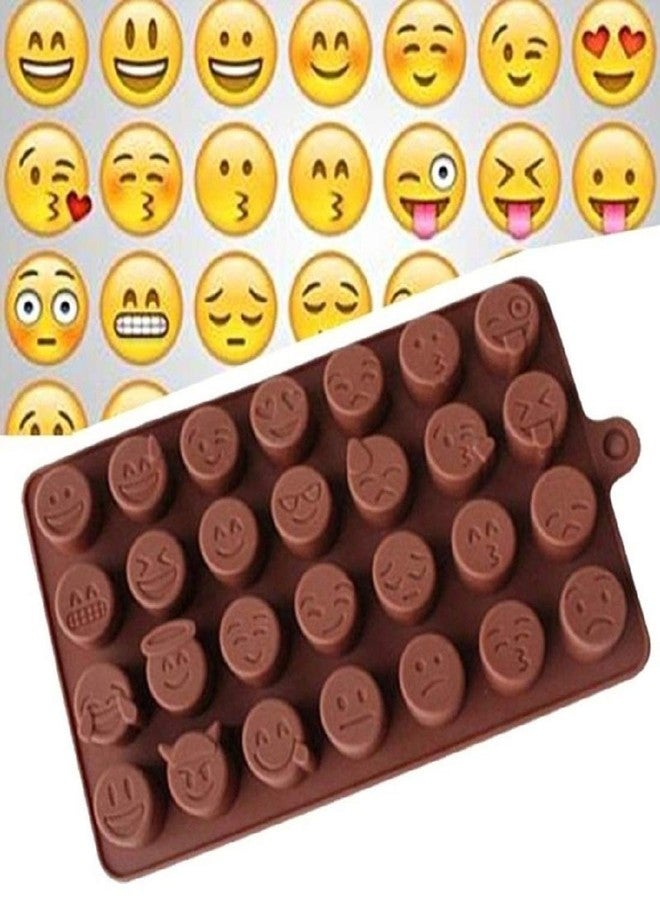 Kosh Emoji Shape Chocolate Mould -Perfect Small Thin Flexible Multicolor Silicone Ice Cube Candy Soap Jelly Chocolate Making Mould for Gift (Emoji) - Image 1