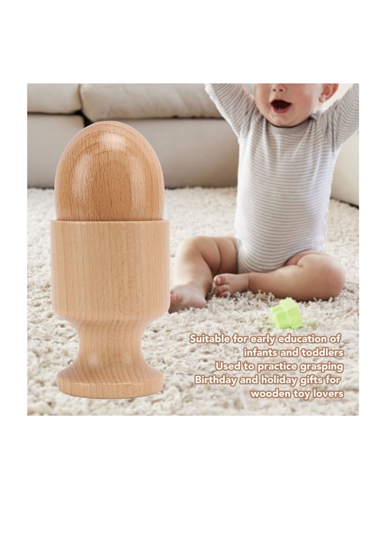 2 PCS Egg Cup Puzzle Toy, Wooden Egg Cup Holders, Wooden Hen Eggs and Cup, Perfect for Kids Craft, Education Preschool Toys - Image 2