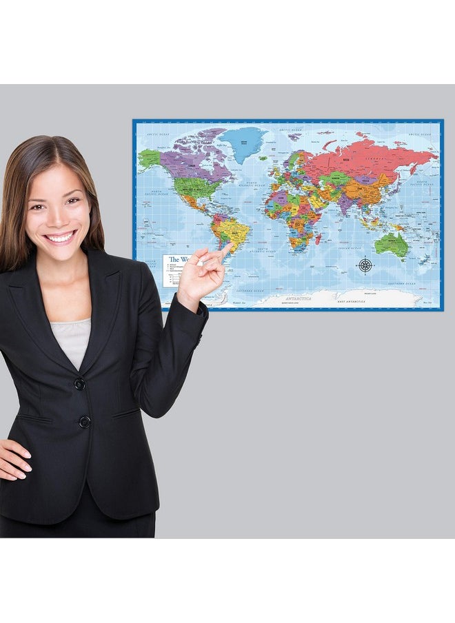 Palace Learning 2 Pack - World Map For Kids + Blue Ocean World Map (Laminated, 18" X 29")  - Image 5