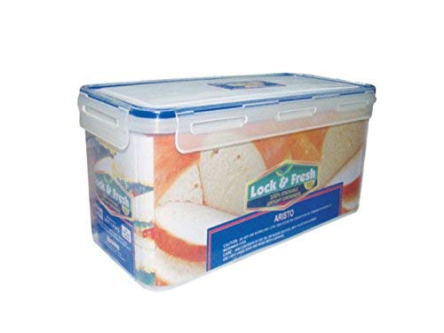 ARISTO Plastic Air Tight Kitchen Container/Box with Dry Storage System, 6070 Ml, Standard, Transparent, (32 x 15 x 19 CM) - Image 1