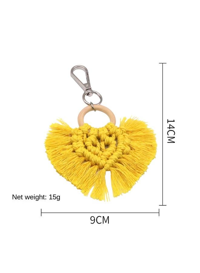 Bluejw Hot Sale Color Tassel Keychain Pendant Creative European And American Style Handmade Heart-shaped Woven Bag Hanging Decoration  - Image 1