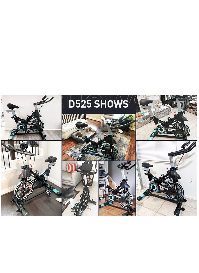 Pooboo - D525DM Spinning Bike Magnetic Resistance Indoor Cycling Bike, Blue - Image 1