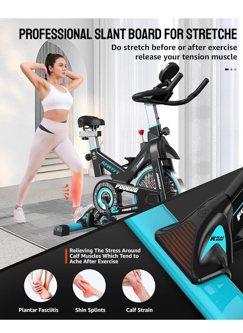 Pooboo - D525DM Spinning Bike Magnetic Resistance Indoor Cycling Bike, Blue - Image 1