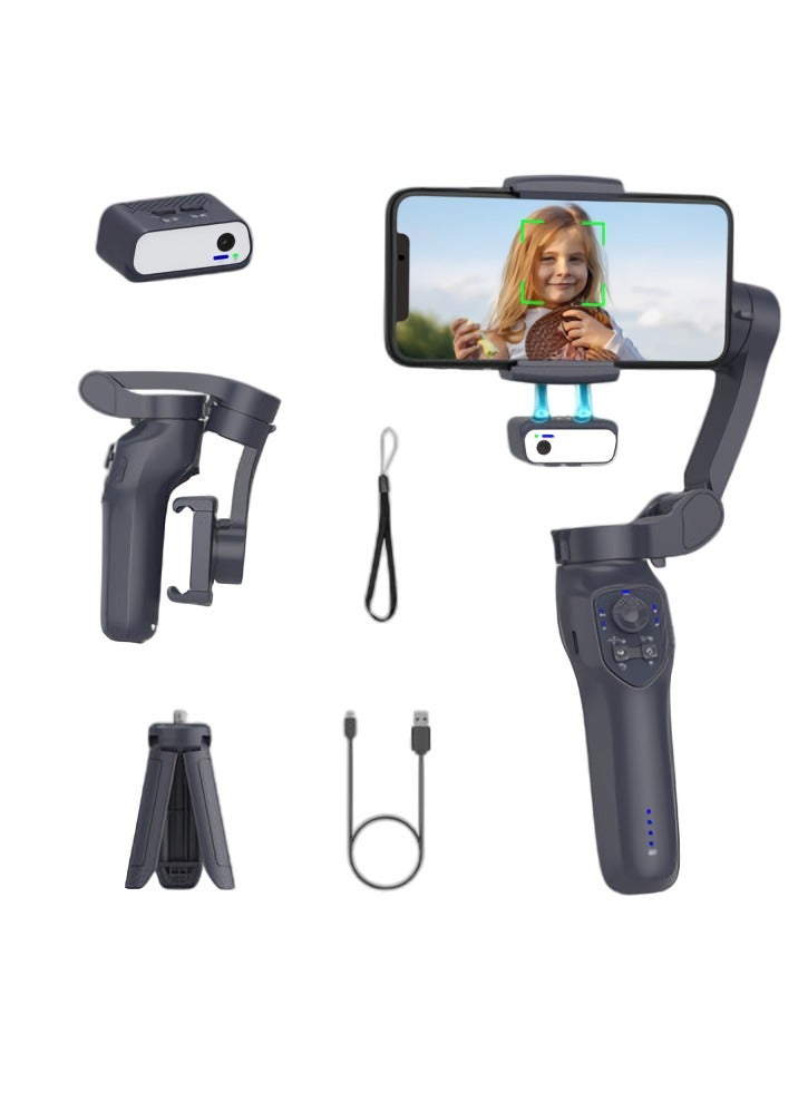 SYOSI L7C Pro Smartphone Gimbal Stabilizer, Ultra-light Comfortable Foldable Phone Gimbal, Face Object Tracking 3 Axis Phone Gimbal For Video Recording, (L7C Pro AI Module, Black)  - Image 1