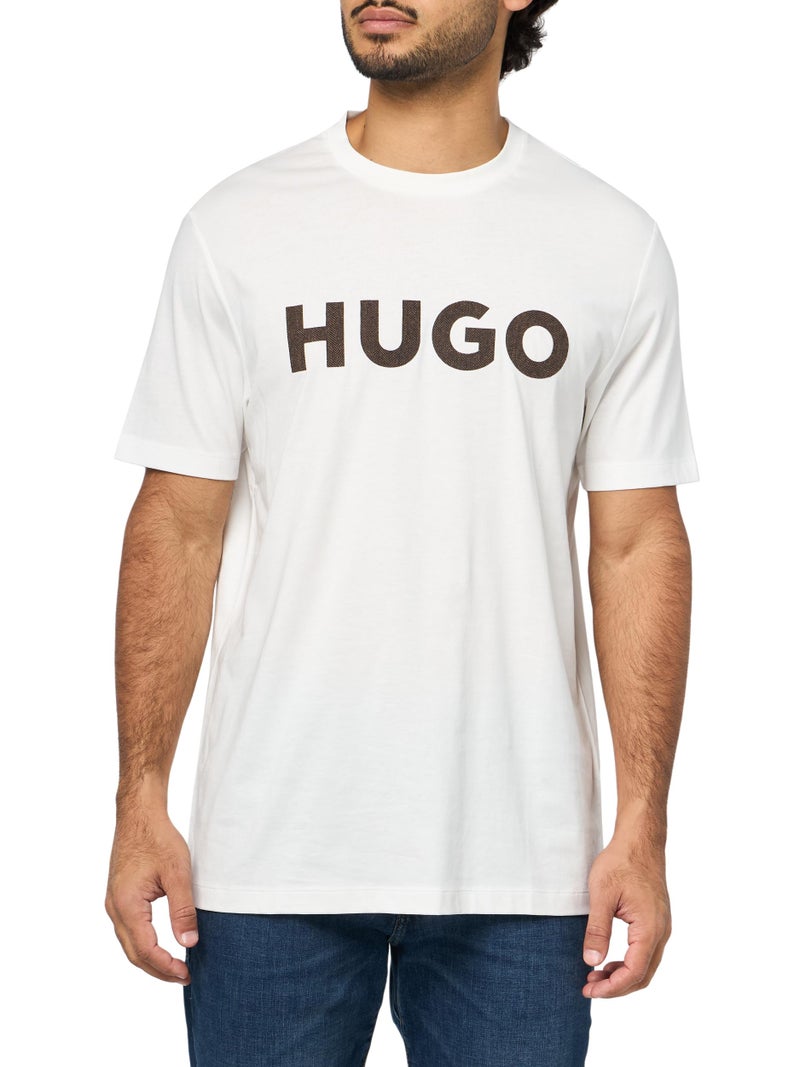 HUGO Print Logo Short Sleeve TShirt New Cloud White XL