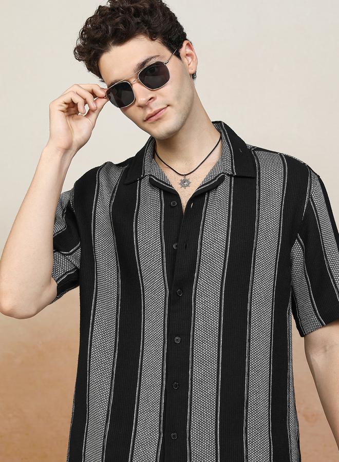 Mascln Sassafras Textured Relaxed Fit Shirt by Styli | Best