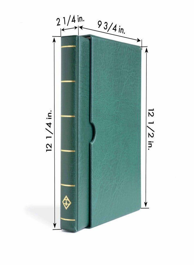 Leuchtturm Lighthouse - Vario F Binder - 3-Ring Binder with Padded Leatherette Cover and Slipcase for up to 50 Sheets - Green - Image 3