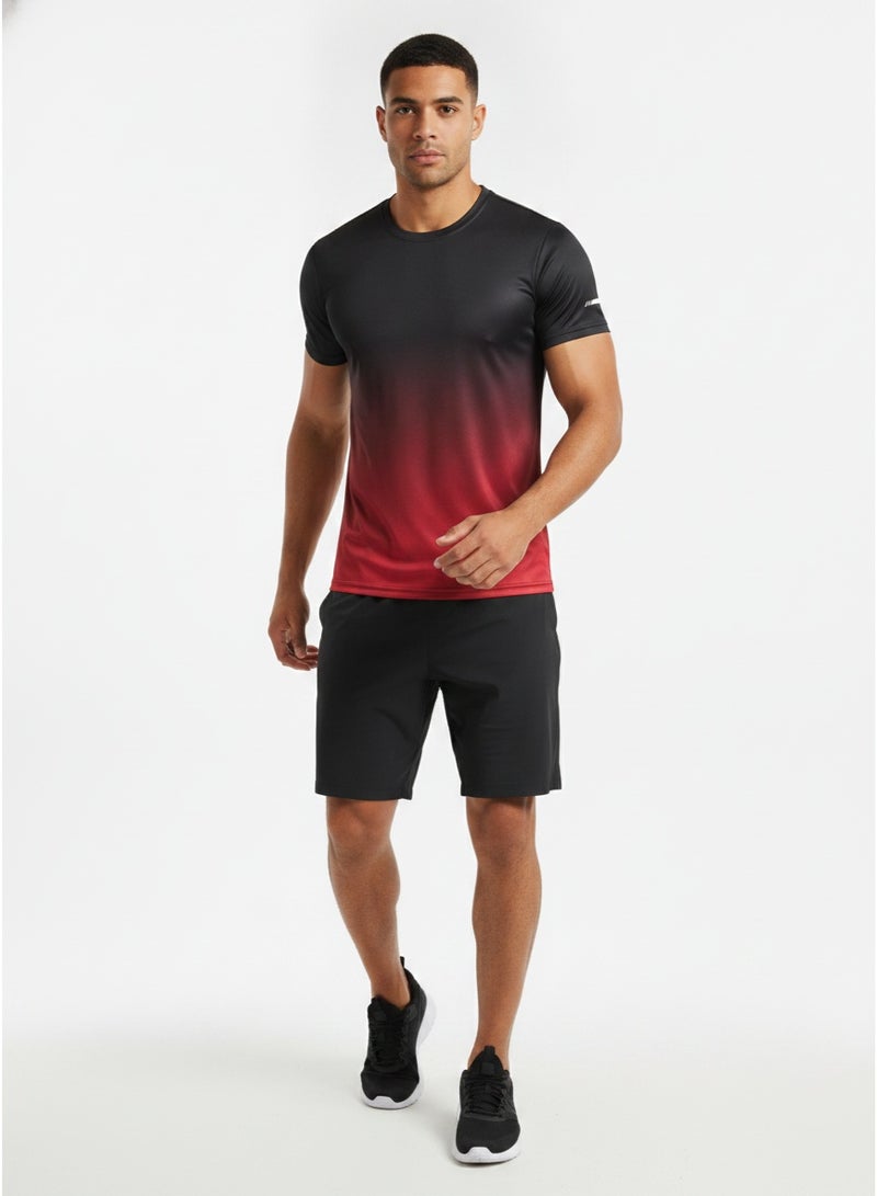 Men Gradient Ice Silk Quick Dry T-Shirt, Breathable Cooling Short Sleeve Sports Tee for Running, Gym workouts, Desert Outdoor Activities - Image 3
