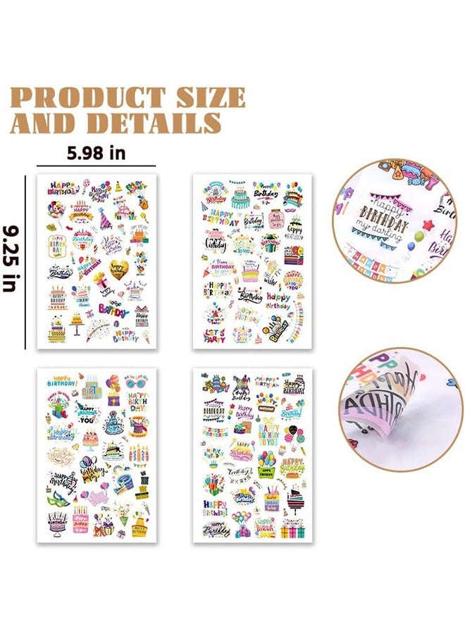 MXN 10 PCS Happy Birthday Stickers, Cake Balloon Sticker, Birthday Sticker for Kids Party Home Classroom Decoration - Image 2