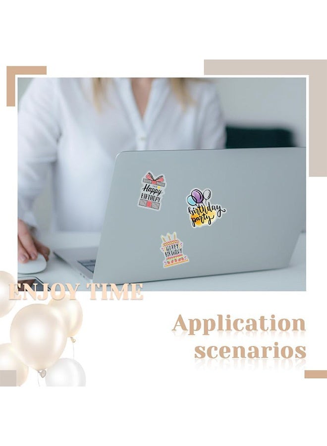 MXN 10 PCS Happy Birthday Stickers, Cake Balloon Sticker, Birthday Sticker for Kids Party Home Classroom Decoration - Image 4