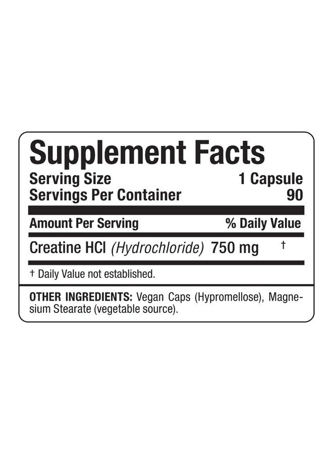 AllMax Nutrition أولماكس إيسينشالز كرياتين HCL، 750 ملغ، 90 كبسولة - Image 4