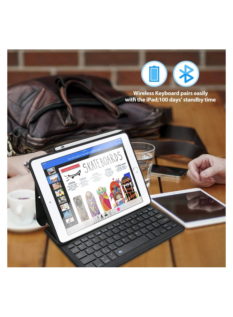 ProCase Keyboard Case for iPad 9.7 (Old Model) 6th 2018/ 5th 2017 with Pencil Holder, Slim Lightweight Folio Stand Protective Case with Wireless Keyboard for iPad 6 iPad 5–Black