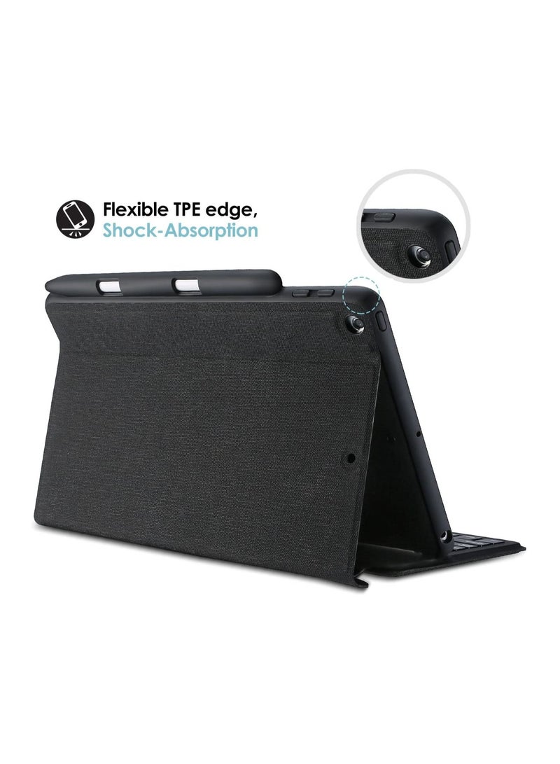ProCase Keyboard Case for iPad 9.7 (Old Model) 6th 2018/ 5th 2017 with Pencil Holder, Slim Lightweight Folio Stand Protective Case with Wireless Keyboard for iPad 6 iPad 5–Black