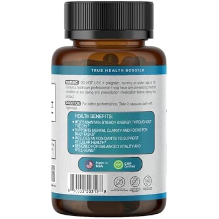 TRUEMED Taurine 1000mg with Magnesium Glycinate & Alpha Lipoic Acid – Supports Natural Energy, Focus & Wellness – Caffeine-Free, Non-Stimulant, Antioxidant Support – 60 Capsules, Made in USA - Image 2
