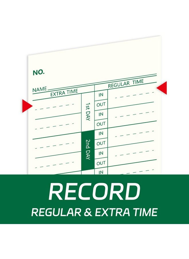Chuangdi 1000 Pieces Time Cards 1 Side Time Clock Cards 3.5 X 9 Inches Green Print Time Sheets For Employees Weekly For Punch Time Clock Employee Attendance Payroll Recorder Business  - Image 4