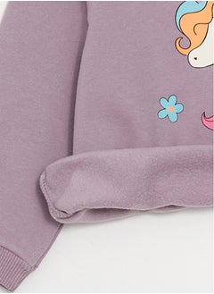 LC WAIKIKI Crew Neck Long Sleeve Printed Baby Girl Sweatshirt and Tights 2-Pack Set  - Image 3