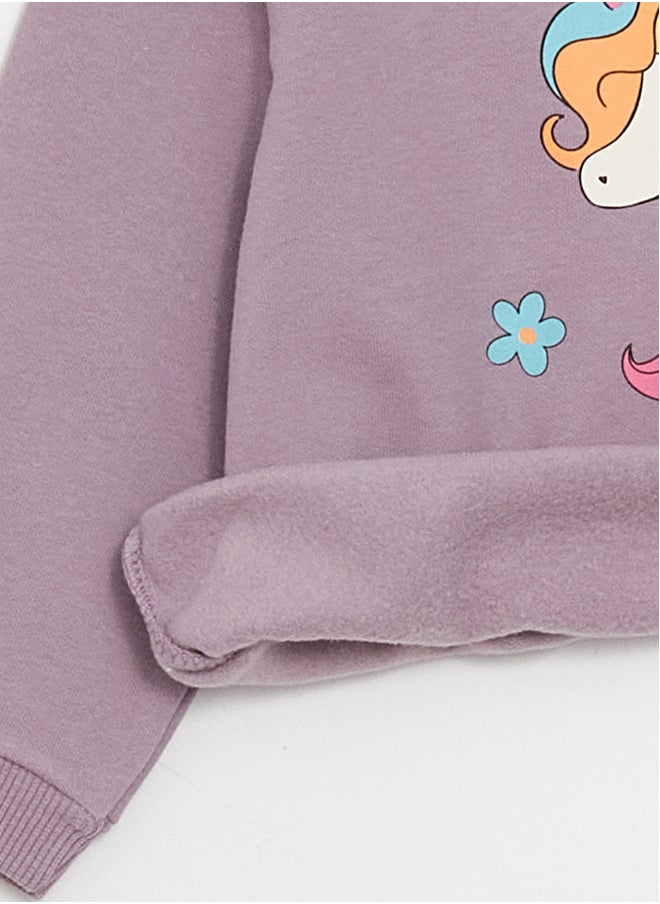 LC WAIKIKI Crew Neck Long Sleeve Printed Baby Girl Sweatshirt and Tights 2-Pack Set  - Image 3