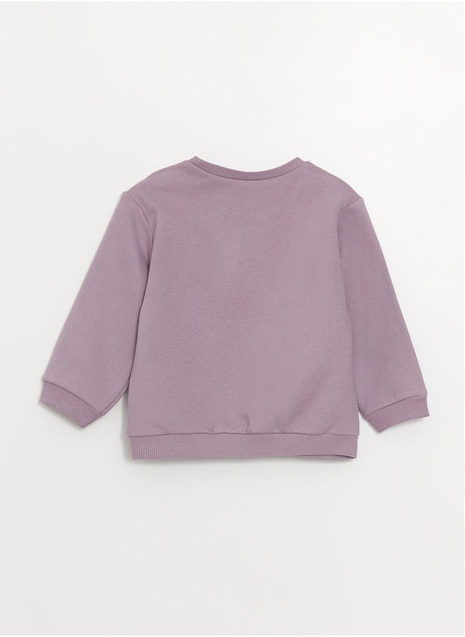 LC WAIKIKI Crew Neck Long Sleeve Printed Baby Girl Sweatshirt and Tights 2-Pack Set  - Image 4