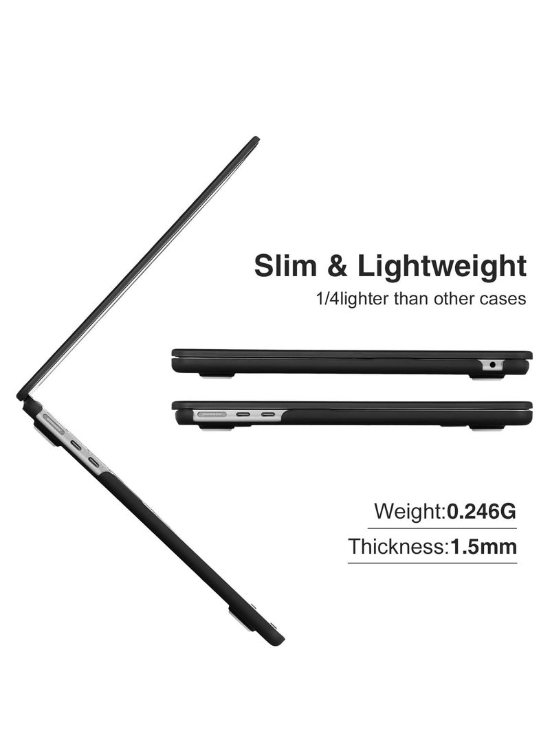 Generic Hard Case Compatible with MacBook Air 13.6 inch 2025---2022 Release A3240/A3313/A2681 M3/M2 Chip with Liquid Retina Display & Touch ID, Protective Plastic Hard Shell Case Cover ,Black  - Image 5