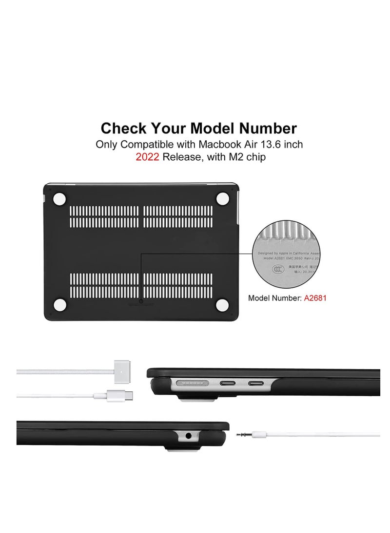 Hard Case Compatible with MacBook Air 13.6 inch 2025---2022 Release A3240/A3313/A2681 M3/M2 Chip with Liquid Retina Display & Touch ID, Protective Plastic Hard Shell Case Cover ,Black - Image 3