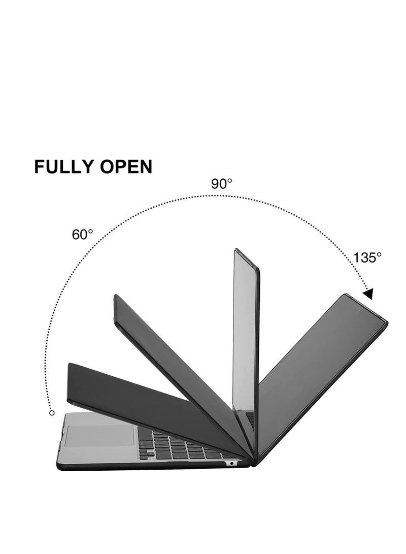 Hard Case Compatible with MacBook Air 13.6 inch 2025---2022 Release A3240/A3313/A2681 M3/M2 Chip with Liquid Retina Display & Touch ID, Protective Plastic Hard Shell Case Cover ,Black - Image 2