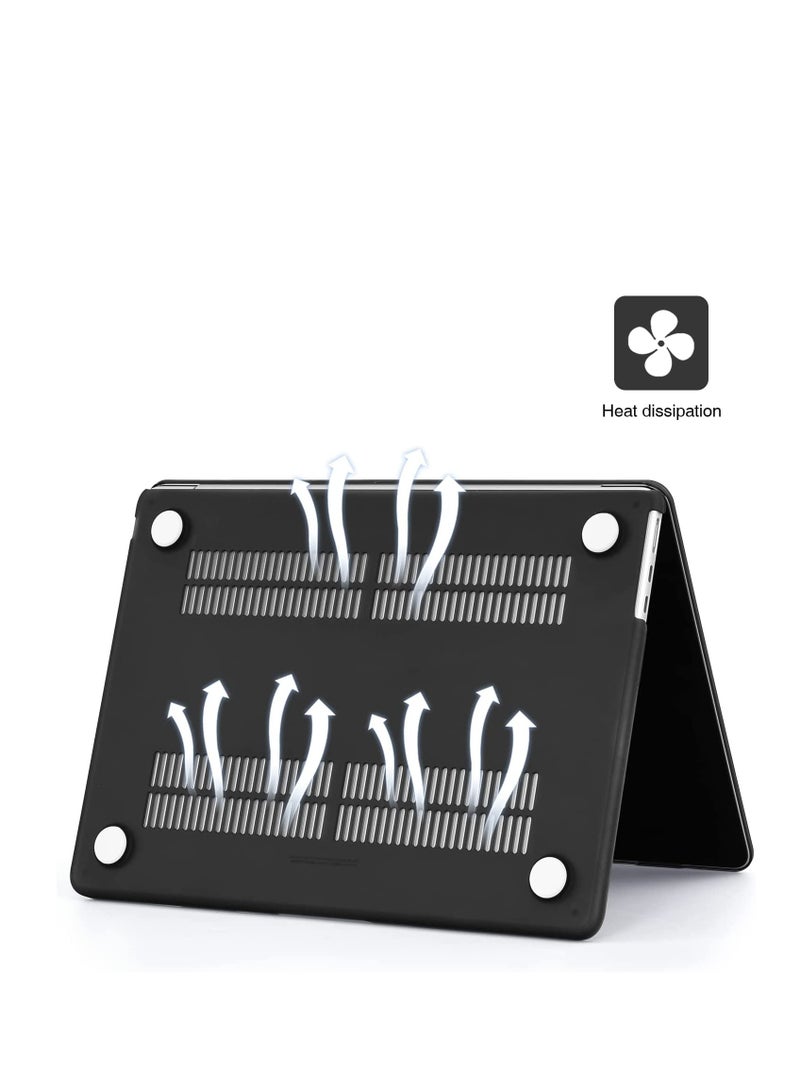 Hard Case Compatible with MacBook Air 13.6 inch 2025---2022 Release A3240/A3313/A2681 M3/M2 Chip with Liquid Retina Display & Touch ID, Protective Plastic Hard Shell Case Cover ,Black - Image 1