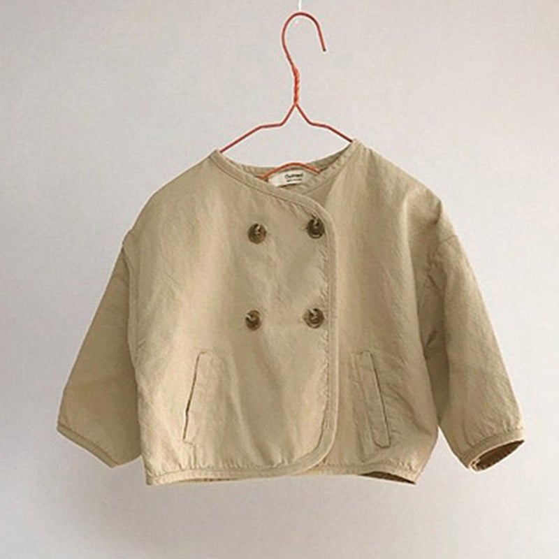 Children'S Spring New Style Coat Trendy Coat For Boys And Girls Japanese And Korean Style Loose Washed Retro Cardigan Outer Jacket 2 - Image 1